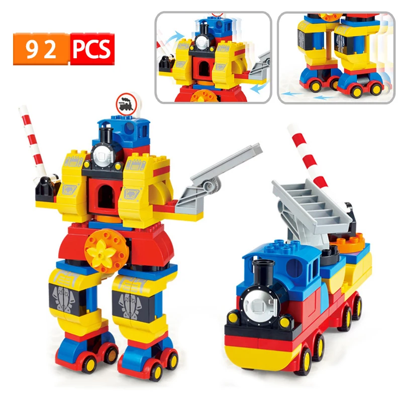 

Variety of Train Truck Bus and Robot Building Blocks Toys Mine World DIY Friends House with Micro Figures Bricks for Kids Gift