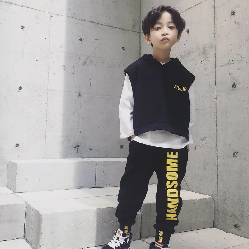 Boys autumn suit three-piece 2019 new children's sports big boy foreign Korean version of the tide | Детская одежда и обувь