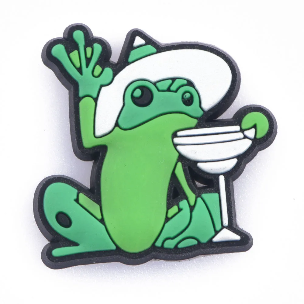 Hot Sale 1 Pcs PVC Croc Shoe Charms Colorful Butterflies Panda Cute Cat Decorations Cute Animals Bracelet Accessories Snake Frog