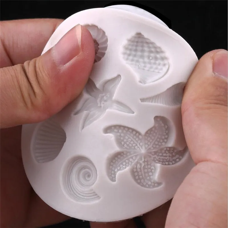 1Pcs DIY Lovely Shell Starfish Conch Sea Silicone Mold Fondant Cake Decorating Tools Chocolate | Дом и сад