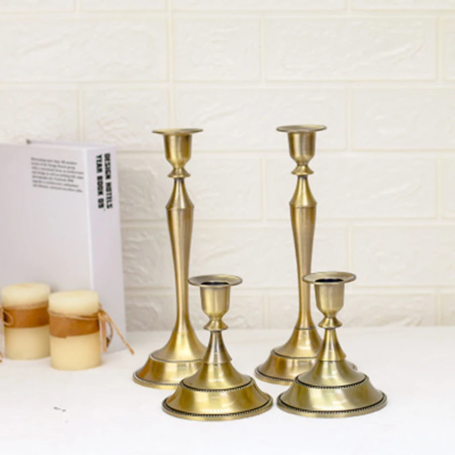 Настольные рождественские подсвечники свадебные украшения винтажные бронзовые