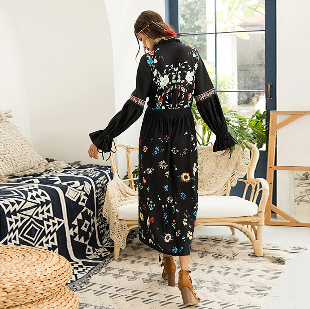 Женское Модное Длинное платье 2019 женское с принтом для отдыха элегантные женские