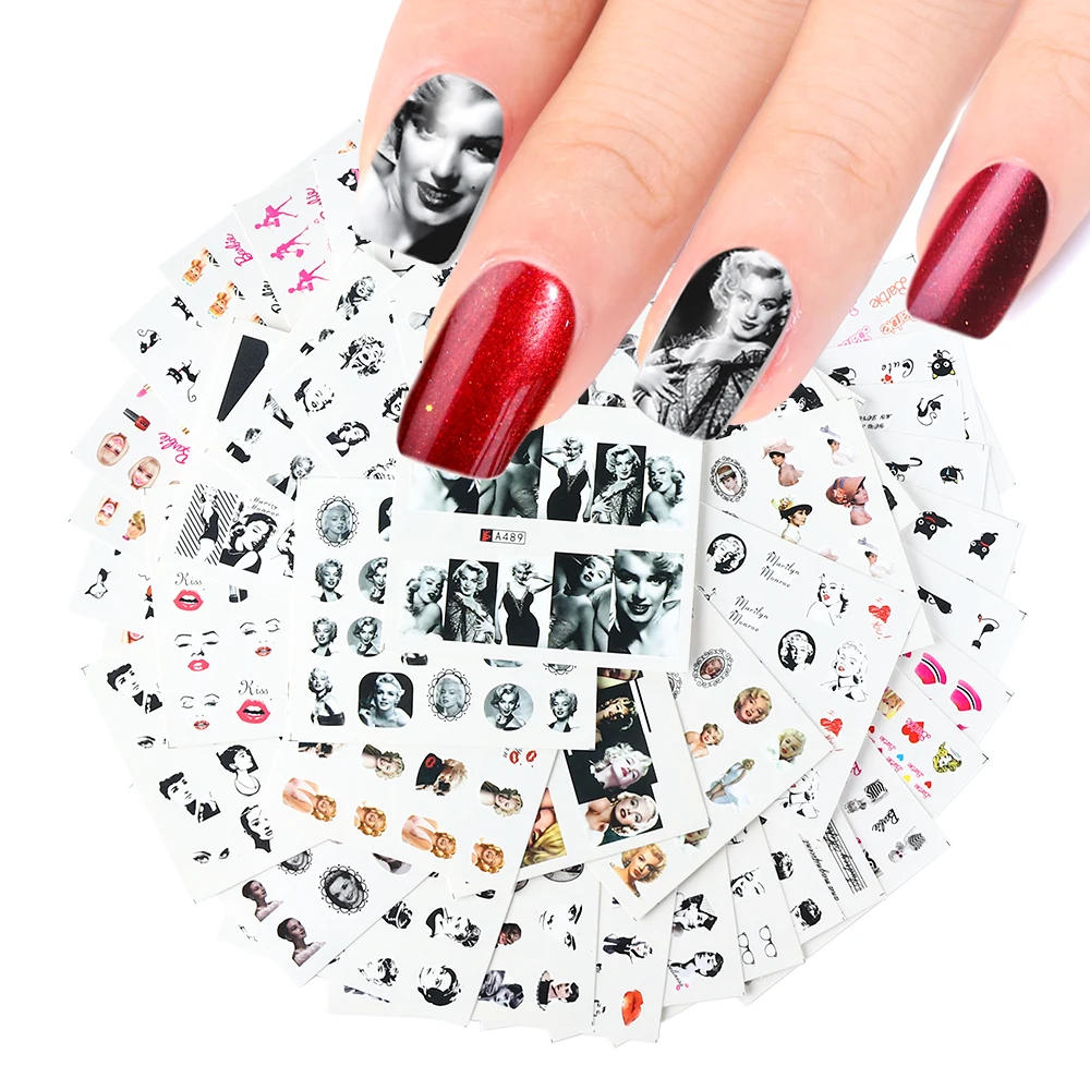 Набор стикеров для ногтей 48 шт. сексуальные наклейки девочек губ кошка