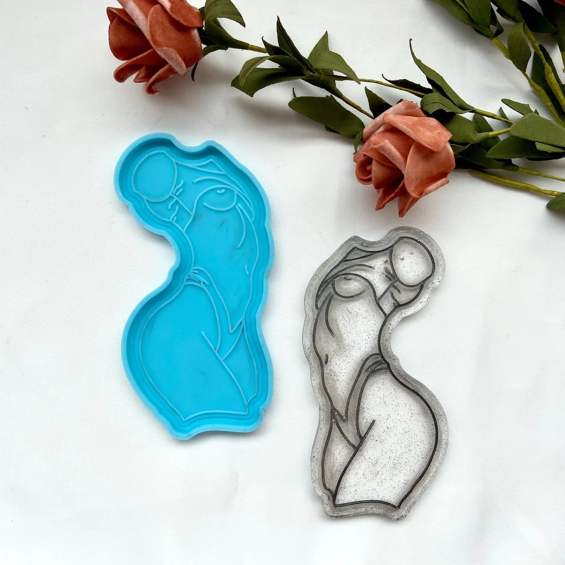 DIY задний вид толстая женщина подставка Кристалл фотография брелок зеркальная