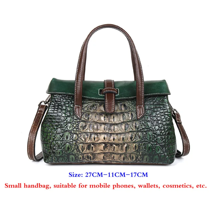 

GAGACIA New Genuine Leather Retro Luxury Women Handbags For Female Handmade Shoulder Bag Alligator Personalized Women Bags 2021
