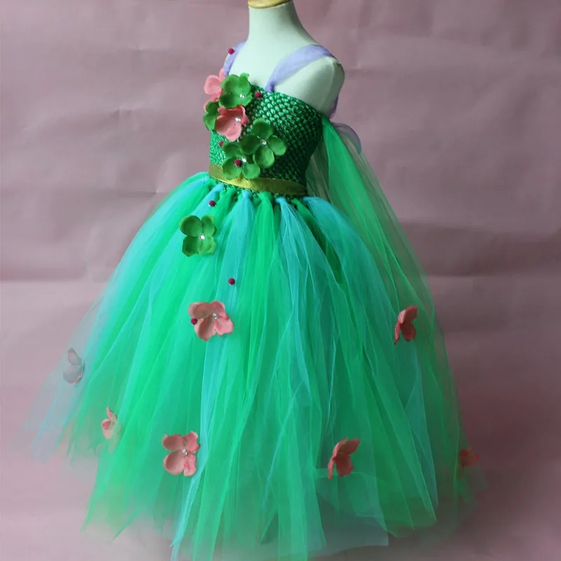 Детская принцесса Аиша свадебное платье Зеленый Мода Элегантный ткачество Цветы