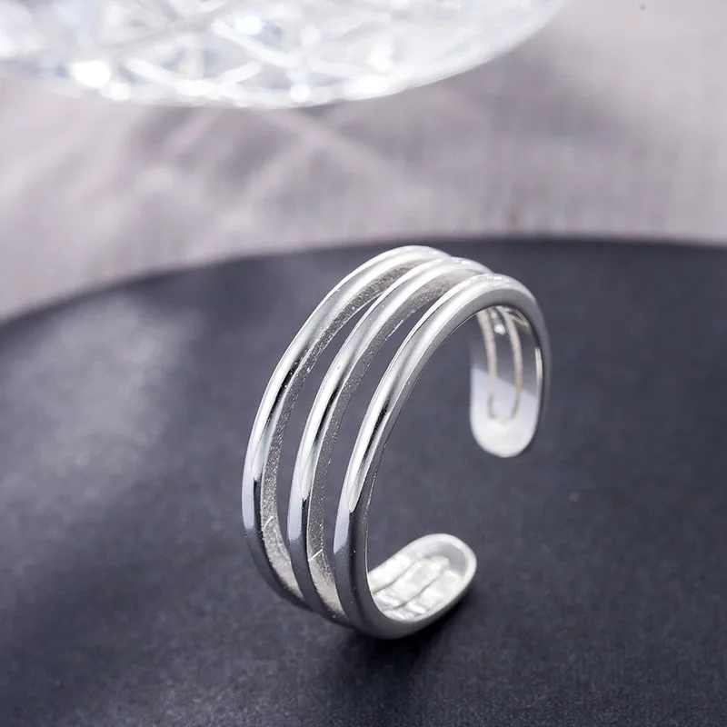 

925 Sterling Silver Rings Adjustable Multi-layer Finger Ring For Women Girls Wedding Fashion Jewelry Bijoux Femme JZ519