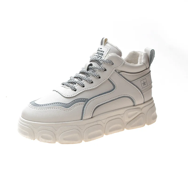 

Winter New Ladies Sneakers Shoes Fashion Trend Warm And Comfortable Solid Color High Quality Casual Shoes Black White B26-07