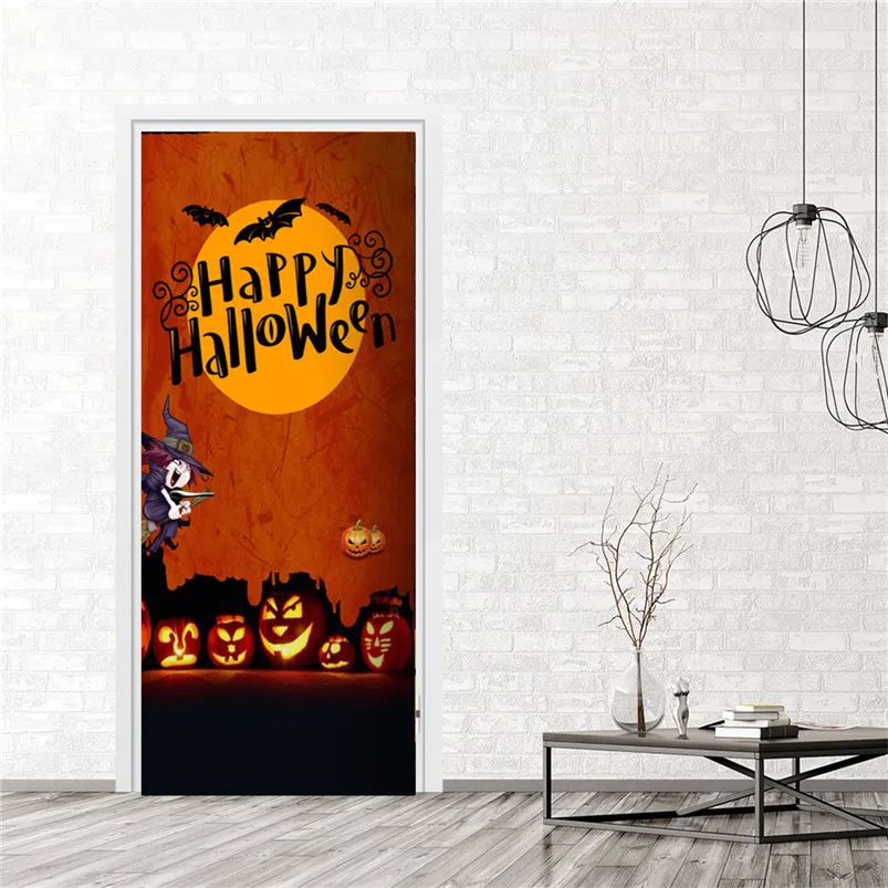 

New Halloween Door Stickers Creative Funny Door Stickers Glass Window Stickers Vinilos Decorativos Para Paredes 40AUG6