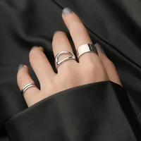 meyrroyu sterling silver 2021 newly arrival geometry rings sets creative opening cross glossy smooth party gifts c%d0%b5%d1%80%d0%b5%d0%b1%d1%80%d0%be 925