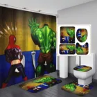 Disney Ванная комната Декор, Человек-паук, Халк, полиэстер Водонепроницаемый душ Шторы Ванная комната Шторы комплект Нескользящие Коврики для туалета крышка коврик для ванной