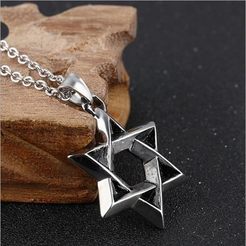 

Judaism Star of David Pendant Necklace for Men Exquisite Creative Personality Charm Religious Party Jewelry Accessories