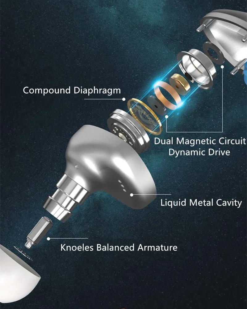 SENFER DT9 Наушники-вкладыши Knowles 1BA + 1DD гибридные металлические Hi-Fi наушники-вкладыши