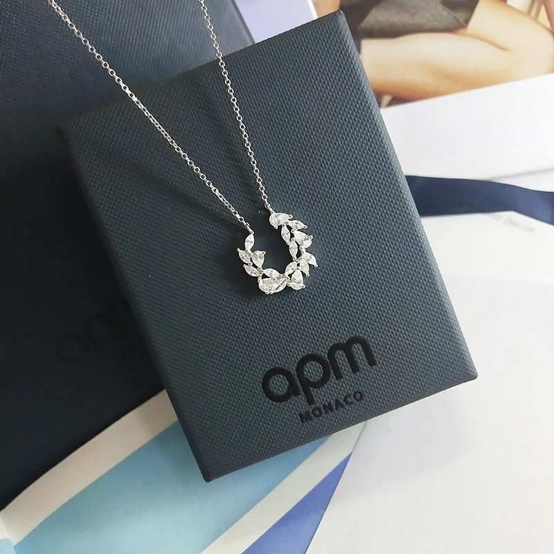 

U-shaped flower cluster 925 Sterling Silver micro inlaid zircon leisure elegant fashion personality high-end women