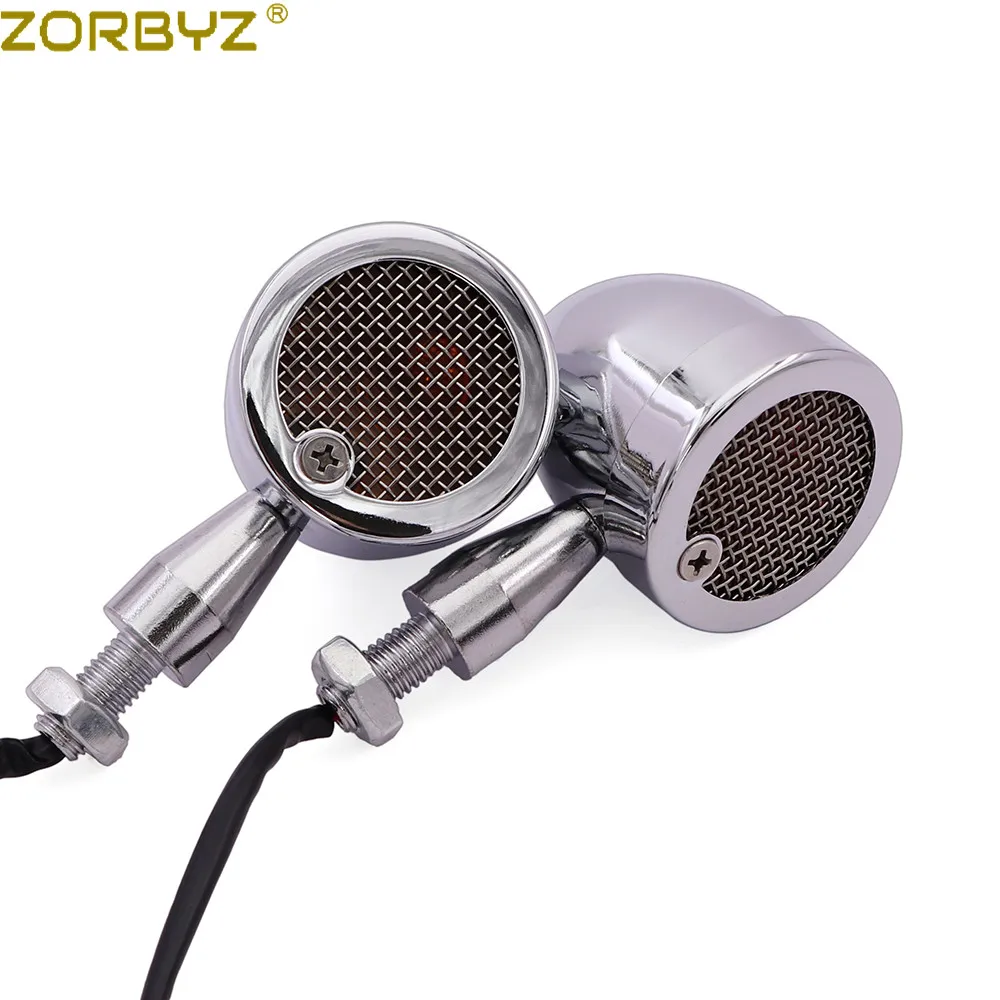 ZORBYZ 2X Мотоцикл 12 В хромированная металлическая пуля Ретро винтажный гриль сигнал