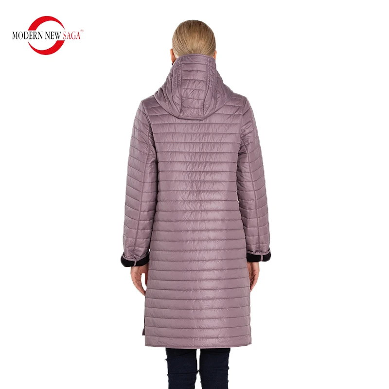 MODERN NEW SAGA 2022 Women Quilted Coat Autumn Parkas Long Jacket Cotton Padded Long Coat Spring Overcoat Down Coat Fleece Liner