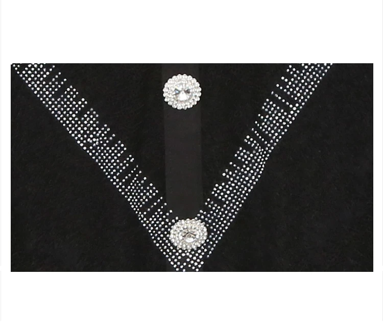 

Spring Fall Korean Style T-Shirt Girls Fashion V-Neck Sexy Shiny Diamonds Patchwork Lace Women Tops Puff Sleeve 2021 T11210A