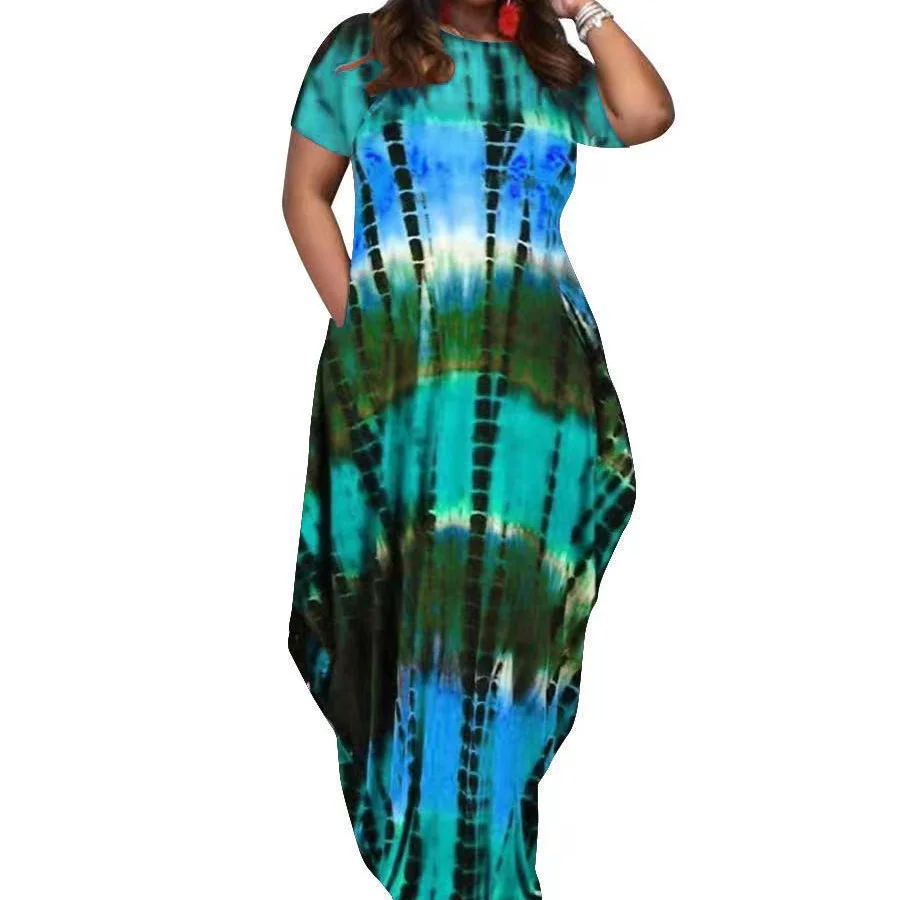 Женское длинное платье Дашики с принтом в африканском стиле лето XL-4XL |