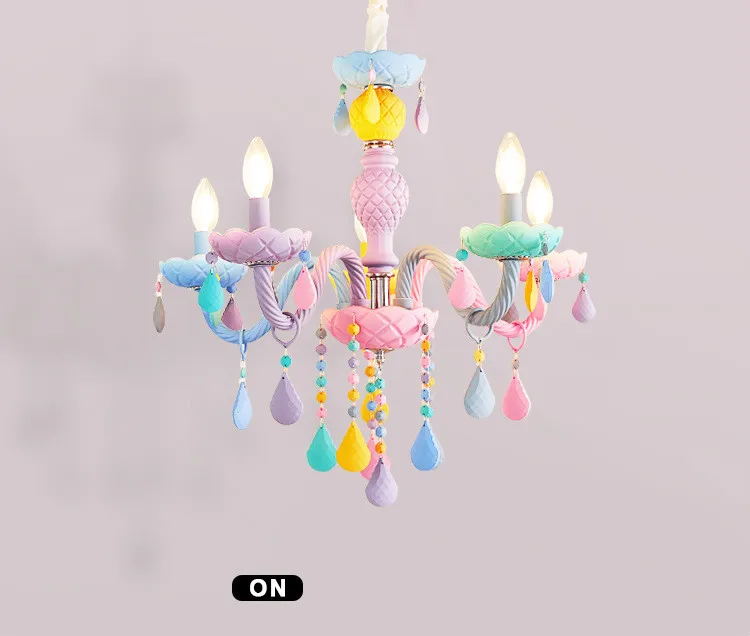 Красочная хрустальная люстра Macaron цвет Droplight детская спальня лампа креативная фантазия светильник витраж блеск
