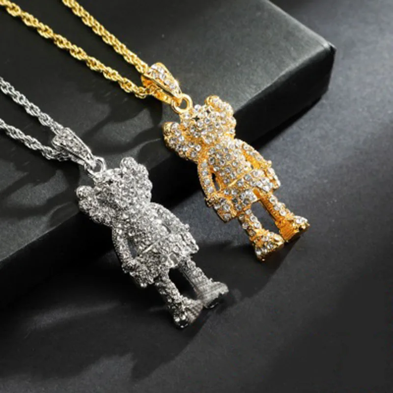 

Ожерелье Karopel Iced Out, подвески марионетки, для женщин и мужчин, полностью из циркона, изготовление ювелирных изделий
