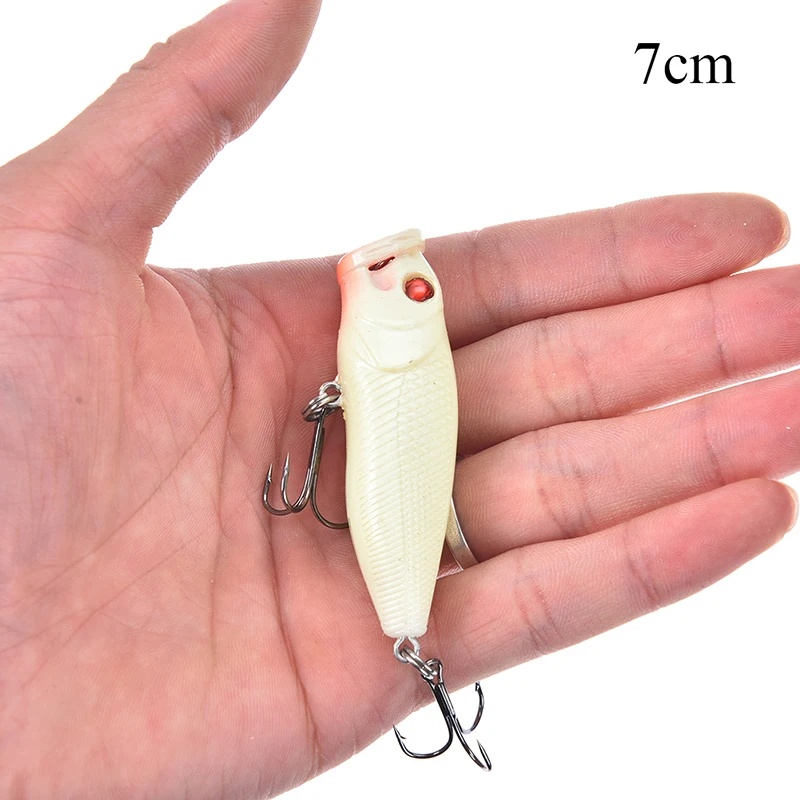 

3D Luminous Night Bait Fishing Minnow Lure Artificial Hard Warped Fishing Bass Crank Tackle Crankbait 1pcs
