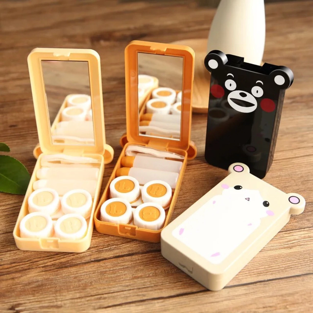 

Mini Solid Color Contact Lens Box with Mirror Cosmetic Lens Box Contact Lens Storage Box Can Be Used as a Gift
