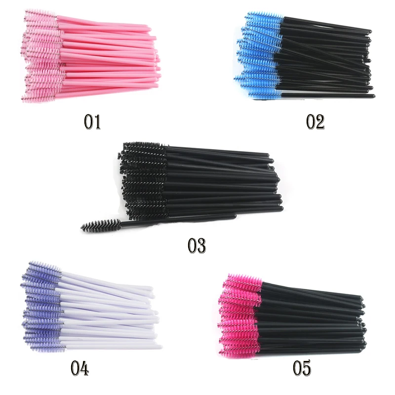 

50 Pcs Disposable Eyelash Brush Mascara Wands Eye Lashes Applicator Spoolers Eyelashes Cosmetic Brushes Makeup Tool