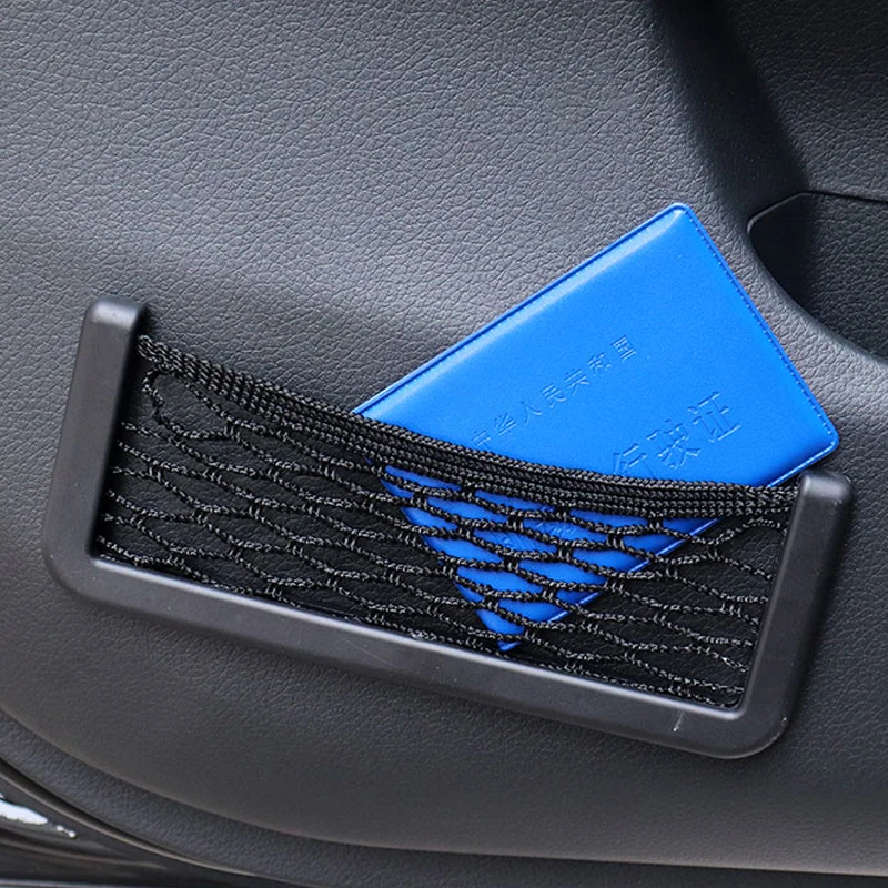 Car Storage Net Bag Phone Holder Pocket Organizer for Jeep Renegade Wrangler JK Rubicon Cherokee Patriot Accessories|Панели и