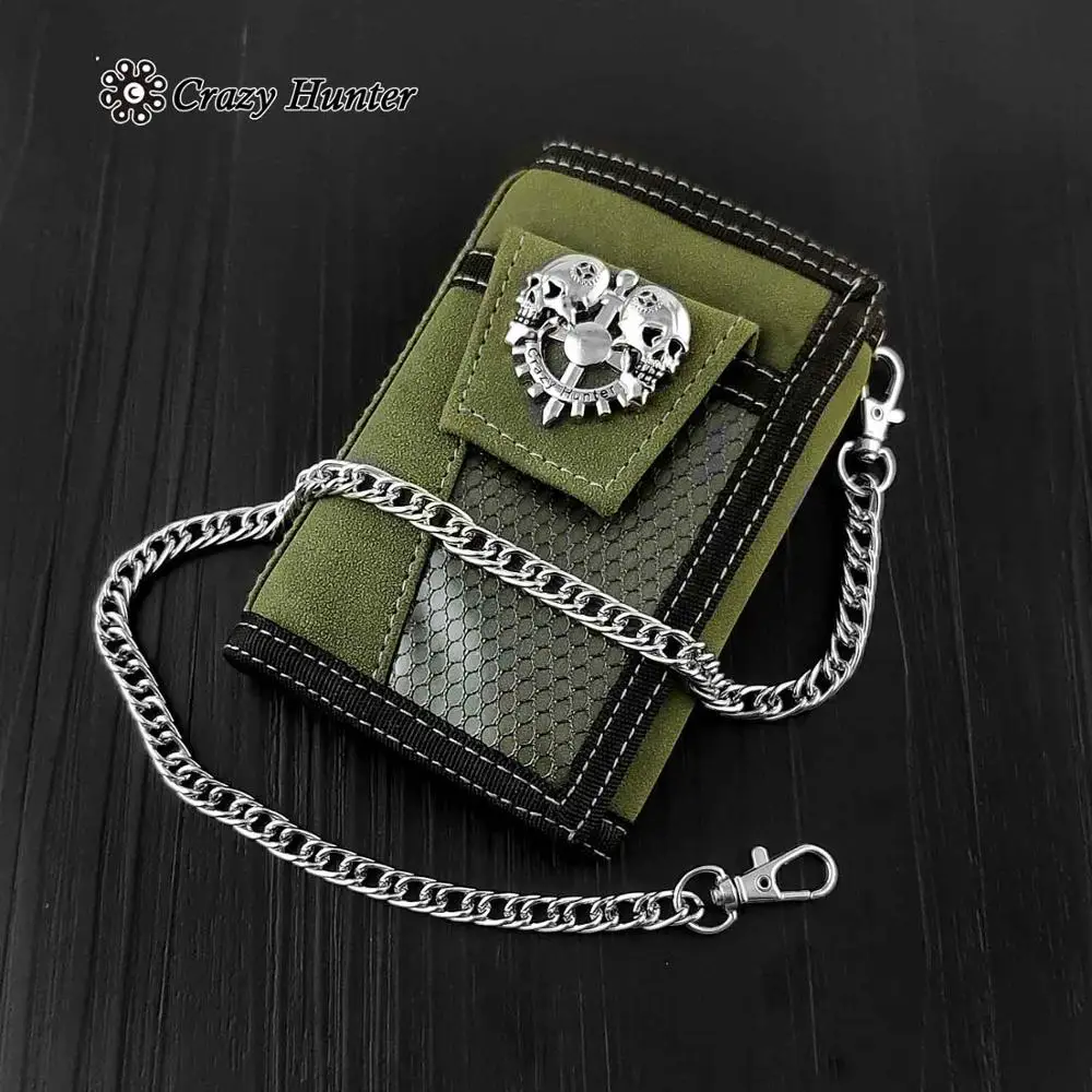 Men/Boy camouflage Cavans Trifold Card Holder Wallet With safe Chain | Багаж и сумки