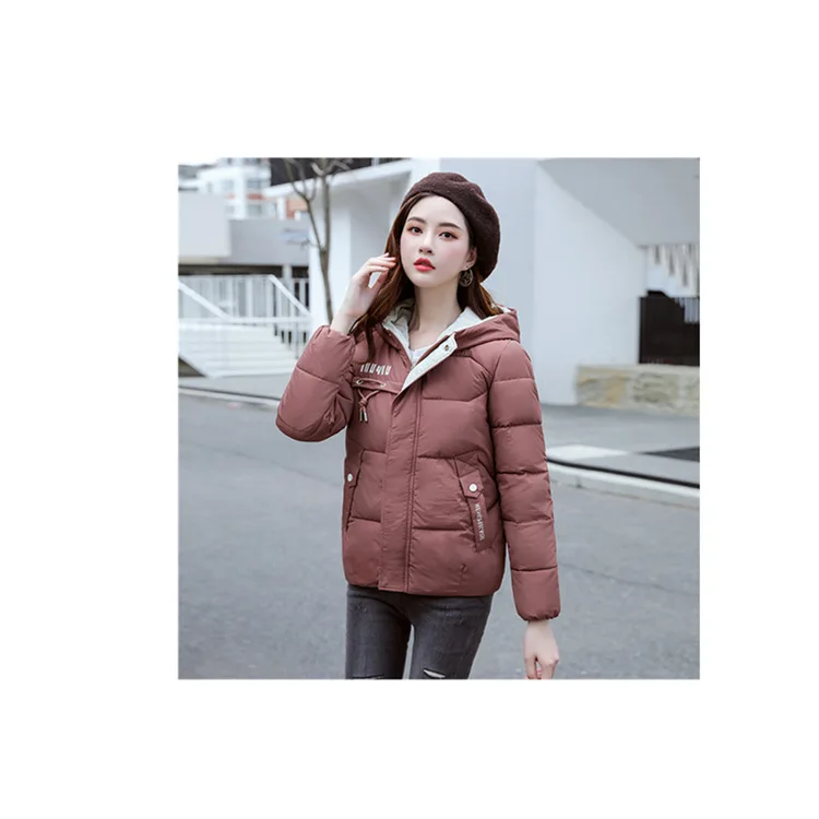 

2019 Winter Women Down Cotton Padded Parka Lady Streetwear Hooded Collar Shinny Parkas Fashion Warm Coat