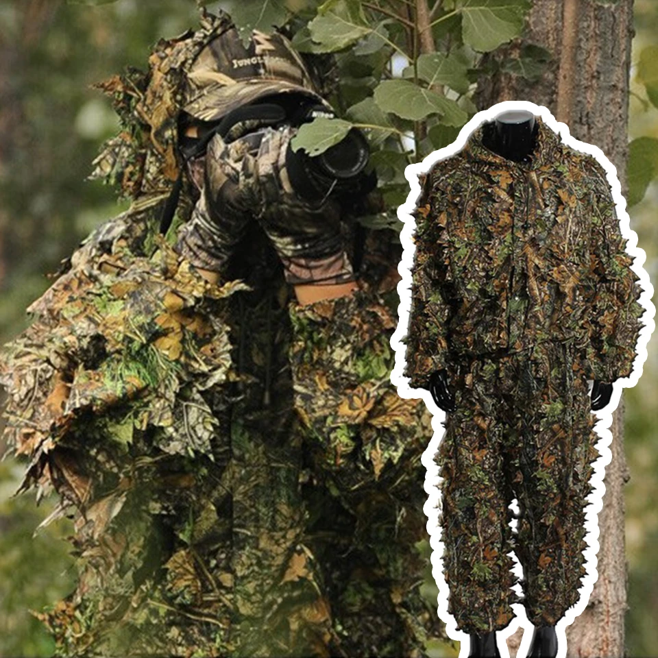 Охотничий костюм Ghillie новая камуфляжная куртка и штаны с 3D Кленовым листом Bionic Yowie