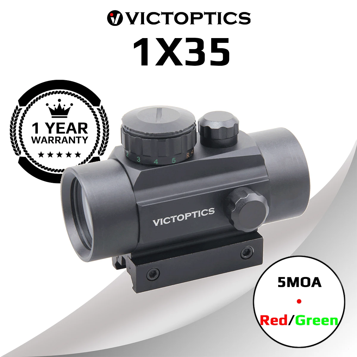 Коллиматорный прицел VICTOPTICS 1X35 Red Dot 5 уровней &amp Green для оружия и страйкбола | Спорт
