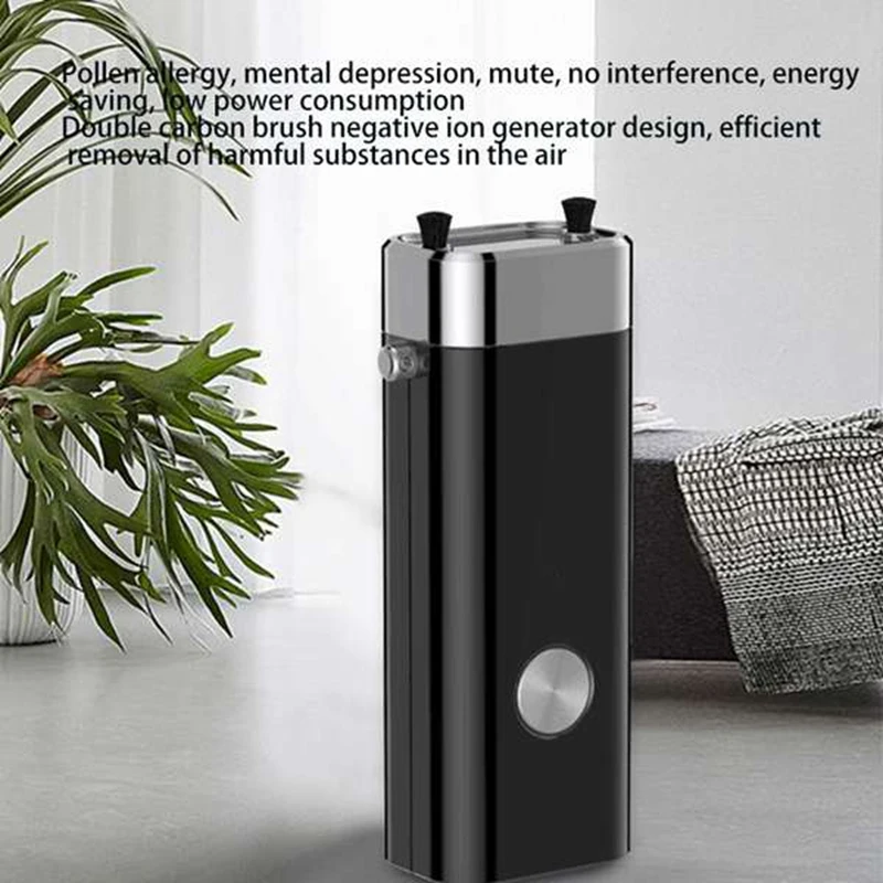 

4Pcs Mini Portable Negative Ion Air Purifier Necklace Pendant Student Children Mini Necklace Air Purifier-Black & White
