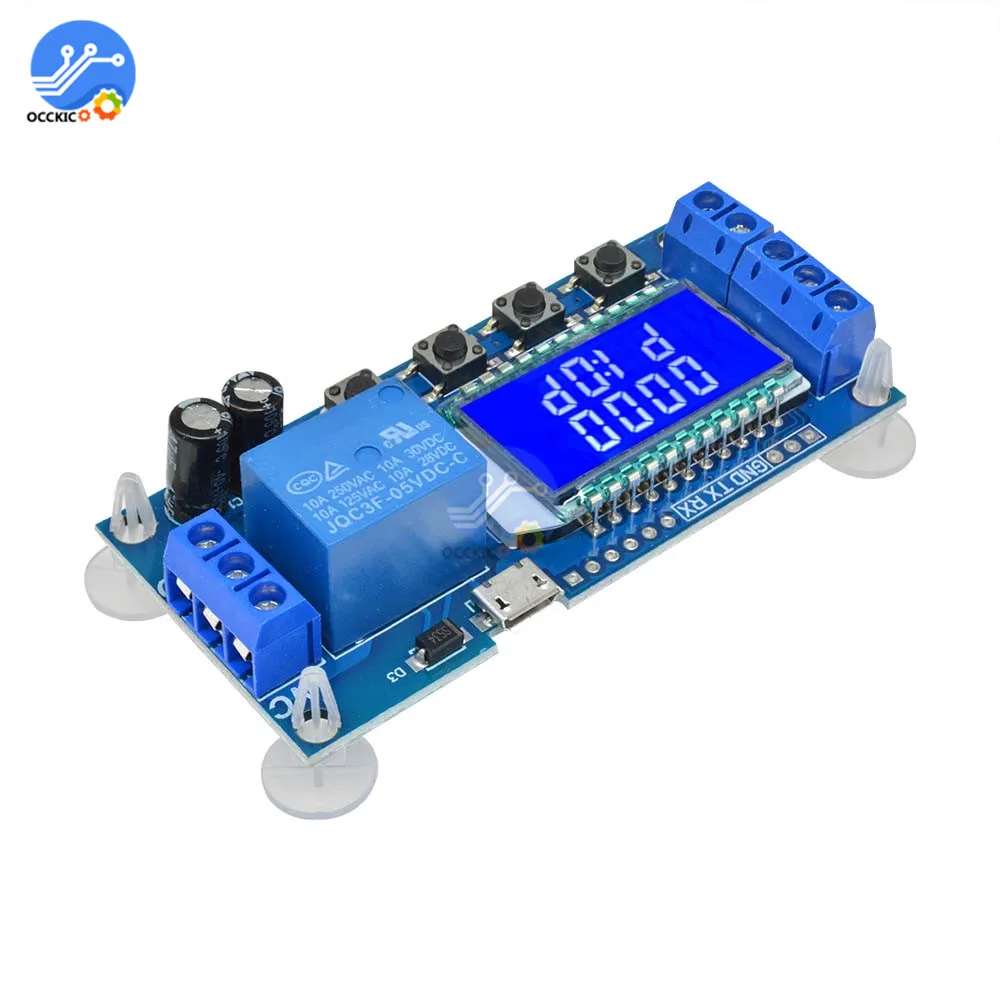 Релейный модуль с временной задержкой постоянного тока 6-30 в UART TTL Micro USB цифровой