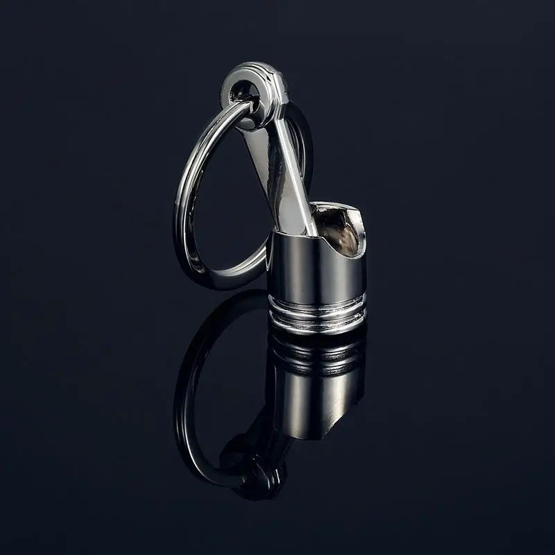 

Engine Auto Car Part Silver Metal Piston Model Alloy Keychain Keyring Keyfob Key Chain