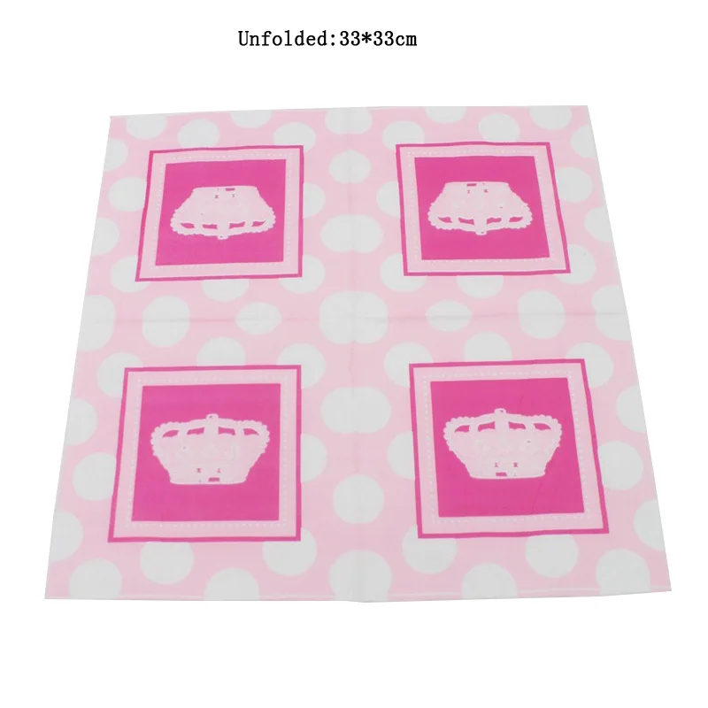 20pcs/lot New creative Pink Crown Dots Paper Napkins Cute serviette towel for Happy Birthday Wedding party Supplies&amp Decoration | Дом и сад