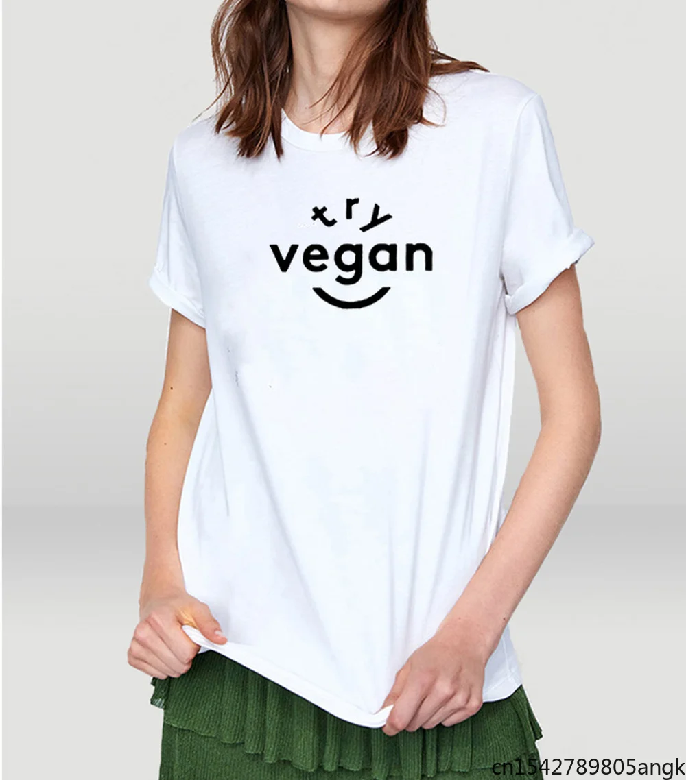 

Try Vegan Tops Summer Short Sleeve T-shirt Women Fashion Loose Stranger Things