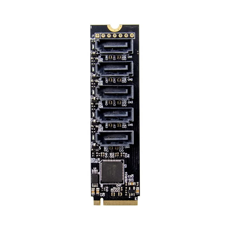 адаптер pcie x2 m 2 key m на 5 портов sata 30 карт