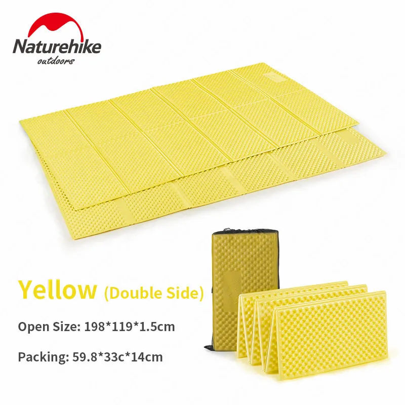 2 Sided Yellow Naturehike походный коврик складной портативный алюминиевый пленка для пляжа утолщение Сверхлегкий экономит пространство открытый тент Влагоустойчивый матрац - Цвет: 2 Sided Yellow