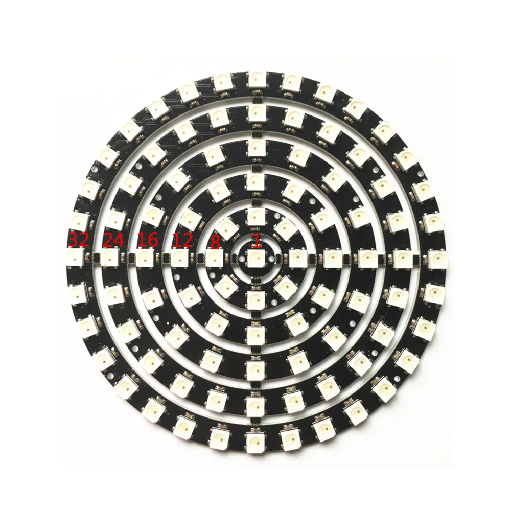 Светодиодное кольцо RGB 1 бит 8 12 16 24 32 93Bit WS2812 5050 LED + встроенный драйвер светодиодный
