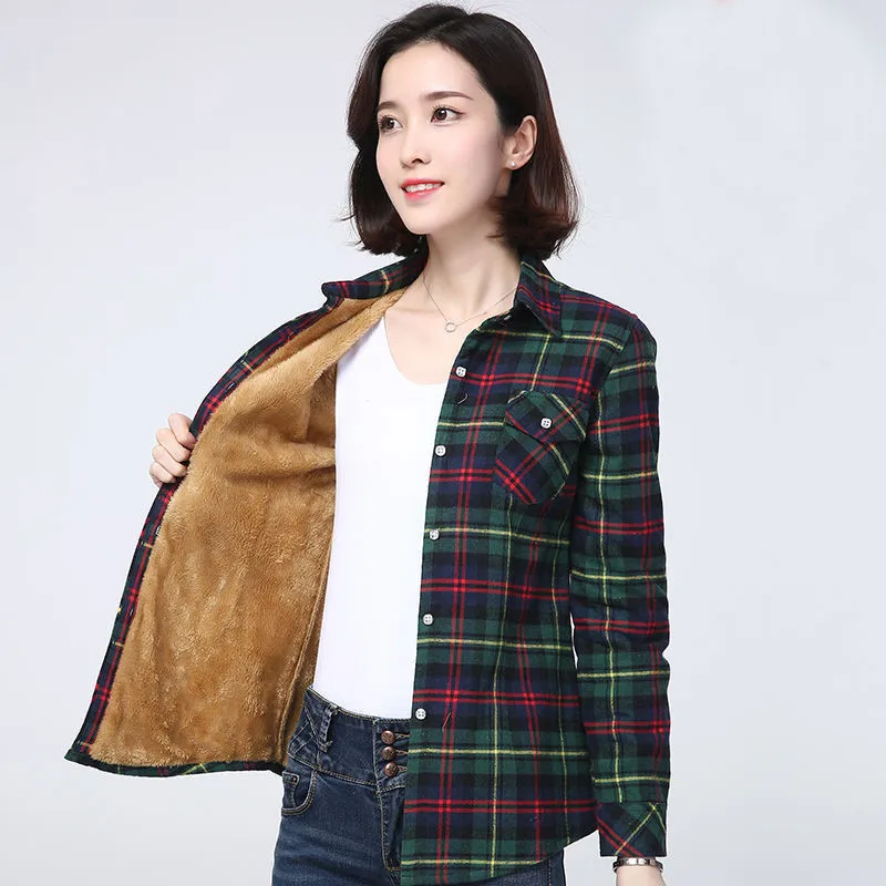 Новинка 2019 Брендовая женская бархатная Толстая теплая блузка рубашки с длинным