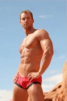 brand new boythor private customized new summer mens swimming trunks red sexy low waist boxer swimsuit young and middle aged