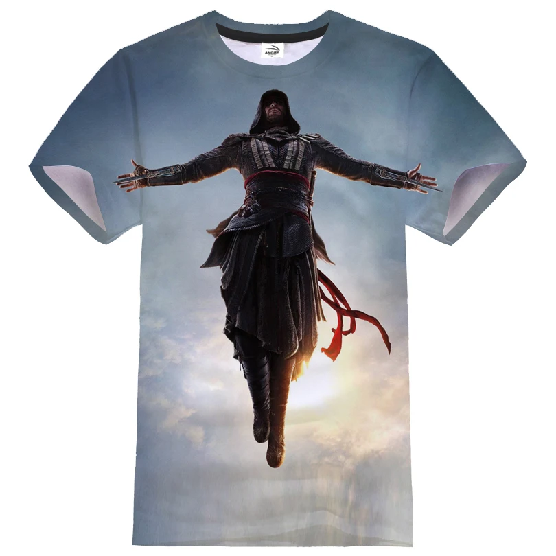 Модная футболка для игры с 3D принтом Assassin's Creed уличная Мужская Повседневная