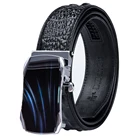 Hi-Tie Уникальный дизайнерский ремень с синей стеклянной пряжкой роскошные ремни из крокодиловой кожи автоматический ремень с пряжкой для мужчин ширина 3,5 см