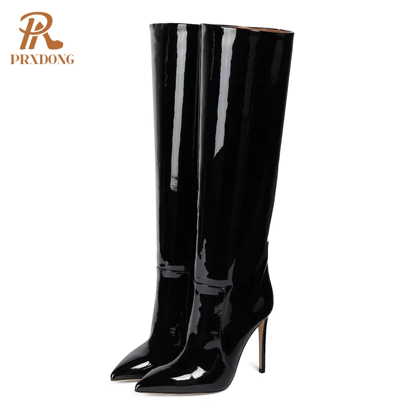 

2022 New Arrival Women Boots High Qulaity Thin High Heels Pointed Toe Dress Party Autumn WInter Warm Shoes Knee High Boots 34-43