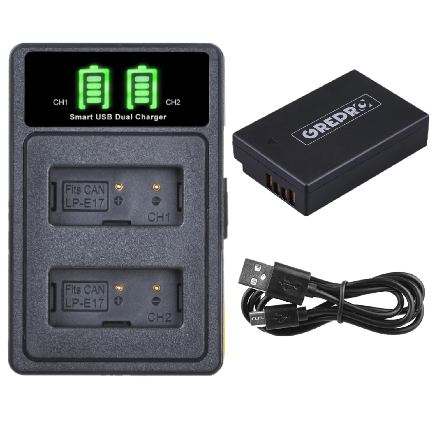 

1300mAh LP-E17 Battery + Charger with Type-c Port for Canon Eos 750D, Eos 760D, EOS 77D, EOS 200D, EOS 800D, EOS M3, M6,M5, M6