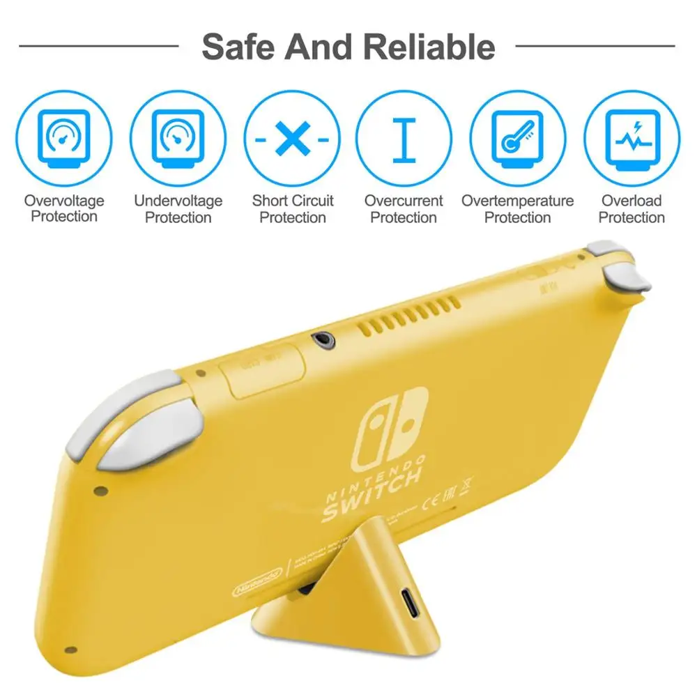 Зарядная док станция с мини портом для Nintendo Switch Lite 2019 USB Type C запасная зарядная