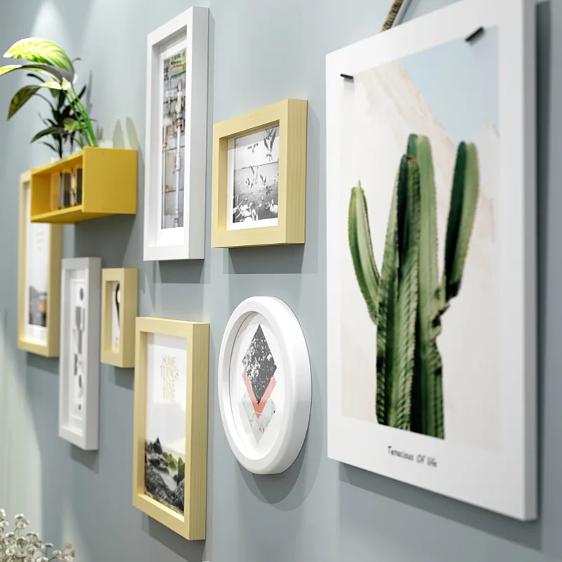 

9 PCS/SETS WOOD PHOTO PICTURE FRAMES HOME WALL DECOR MODERN ROOM WALL PAINTING ART DECORATION ACCESSORIES WOODEN POSTER FRAME