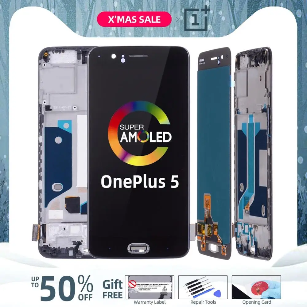 5.5" AMOLED ЖК-дисплей для Oneplus 5 Дисплей Сенсорный экран с заменой рамка для OnePlus 5 Дисплей A5000 One Plus 5 ЖК-дисплей