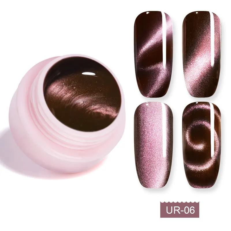 Розово-красный Ur Sugar 9D кошачий глаз УФ-гель для ногтей звездное небо Магнитный Гель-лак замачиваемый Полупостоянный Лайк для дизайна ногтей - Цвет: Розово-красный
